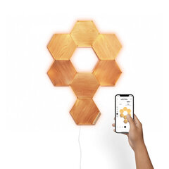 Nanoleaf Elements Wood Hexagons Starter Kit (7 panels) apgaismojums cena un informācija | Sienas lampas | 220.lv