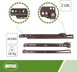 Vadotne atvilktnēm 12, 300*37mm, balta, 2gab. cena un informācija | Citi piederumi mēbelēm | 220.lv