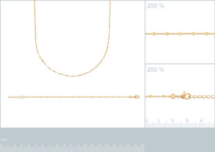 Ķēdīte ap kāju ar zelta pārklājumu 750°, 25 cm, ražota Francijā cena un informācija | Rokassprādzes | 220.lv