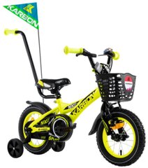 12" Велосипед Niki Karbon 2023, цвет: чёрный/лимонный (9596) цена и информация | Велосипеды | 220.lv