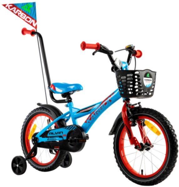 16" velosipēds Alvin Karbon2023, krāsa: sarkana/zila (9607) cena un informācija | Velosipēdi | 220.lv