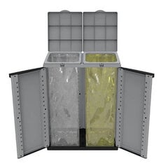 Atkārtoti Pārstrādājamo Atkritumu Tvertne Melns/Pelēks (68 x 39 x 88,7 cm) цена и информация | Мусорные баки | 220.lv