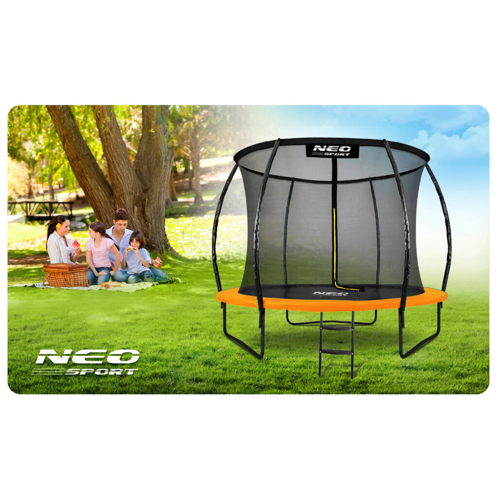 Batuts Neo-Sport (NS-10С201) melns/oranžs 312 cm (10ft) cena un informācija | Batuti | 220.lv