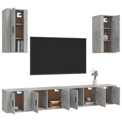 vidaXL 6-daļīgs TV skapīšu komplekts, betona pelēks, inženierijas koks cena un informācija | TV galdiņi | 220.lv