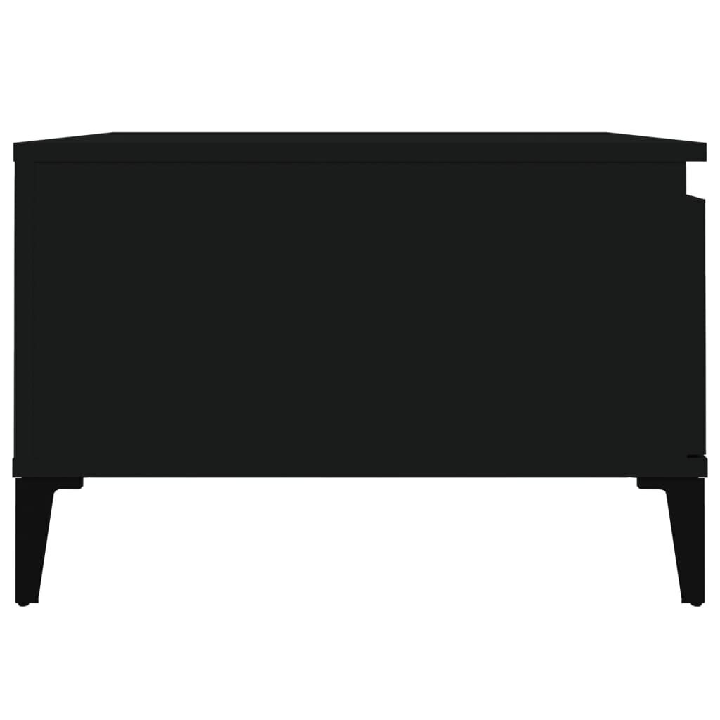 vidaXL kafijas galdiņš, melns, 55x55x36,5 cm, inženierijas koks cena un informācija | Žurnālgaldiņi | 220.lv