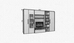 Sekcija ADRK Furniture Smera, balta/brūna цена и информация | Секции | 220.lv