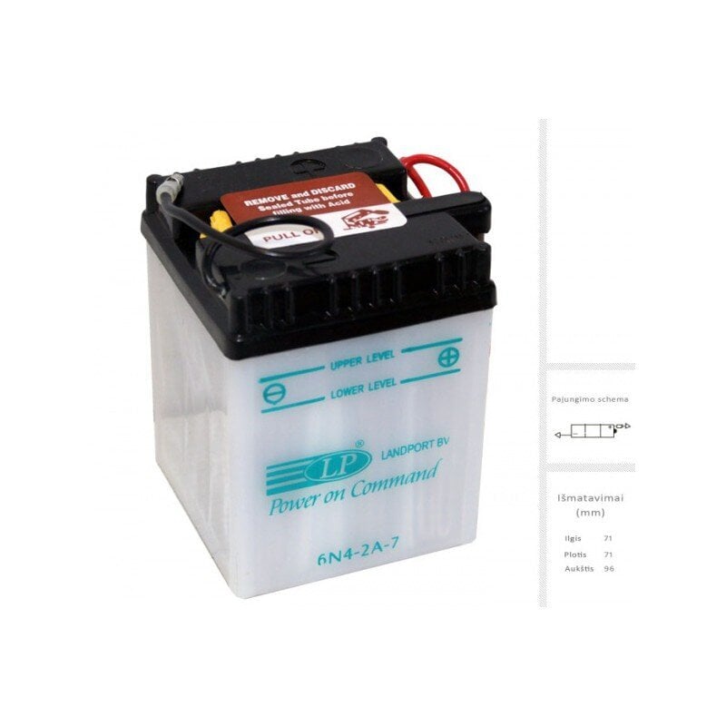 Akumulators Landport 6N4-2A-7, 4 Ah 6 cena un informācija | Moto akumulatori | 220.lv