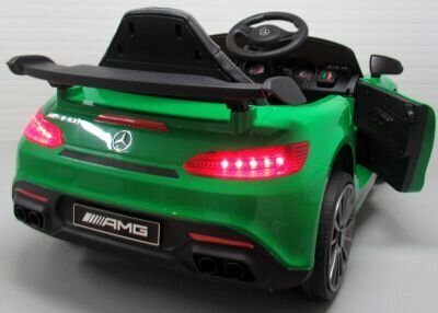 Vienvietīgs elektroauto bērniem Mercedes GTR-S, zaļš cena un informācija | Bērnu elektroauto | 220.lv