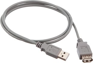 PremiumCord USB 2.0 Удлинительный кабель 1M, кабель данных высокой скорости до 480 Мбит/с, зарядный кабель, USB 2.0 Type A на вилках, 2 -кратном экранированном, цветной серой, длина 1M, Cupaa1, цена и информация | Кабели и провода | 220.lv