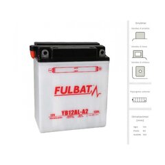 Akumulators FULBAT YB12AL-A2, 12 Ah 12V cena un informācija | Moto akumulatori | 220.lv