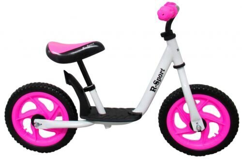 Bērnu līdzsvara velosipēds R5 R-Sport, balts un rozā cena un informācija | Balansa velosipēdi | 220.lv