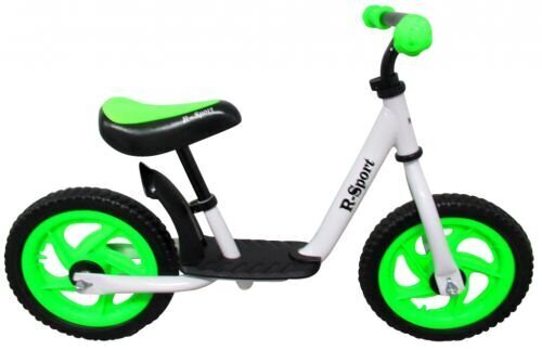 Bērnu līdzsvara velosipēds R5 R-Sport, balts un zaļš cena un informācija | Balansa velosipēdi | 220.lv