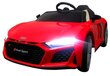 Bērnu akumulatoru auto AUDI R8 Sport RED, 2 vadības metodes cena un informācija | Bērnu elektroauto | 220.lv