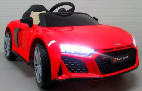 Bērnu akumulatoru auto AUDI R8 Sport RED, 2 vadības metodes cena un informācija | Bērnu elektroauto | 220.lv