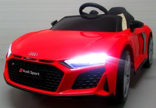 Bērnu akumulatoru auto AUDI R8 Sport RED, 2 vadības metodes cena un informācija | Bērnu elektroauto | 220.lv