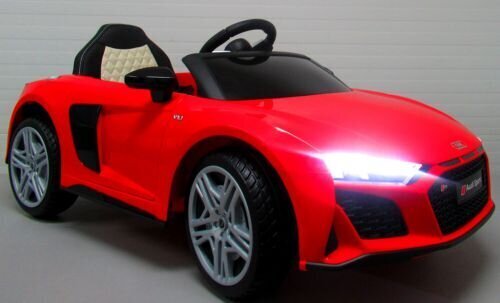 Bērnu akumulatoru auto AUDI R8 Sport RED, 2 vadības metodes cena un informācija | Bērnu elektroauto | 220.lv