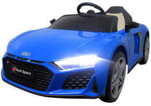 Bērnu akumulatoru auto AUDI R8 Sport BLUE, 2 vadības metodes цена и информация | Электромобили для детей | 220.lv