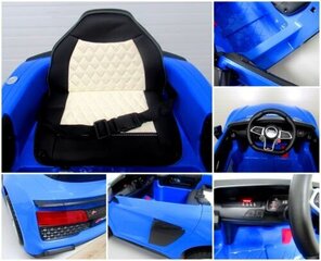 Bērnu akumulatoru auto AUDI R8 Sport BLUE, 2 vadības metodes цена и информация | Электромобили для детей | 220.lv