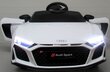 Bērnu akumulatoru auto AUDI R8 Sport WHITE, 2 vadības metodes цена и информация | Bērnu elektroauto | 220.lv