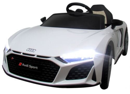 Bērnu akumulatoru auto AUDI R8 Sport WHITE, 2 vadības metodes цена и информация | Bērnu elektroauto | 220.lv