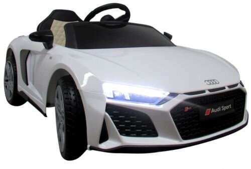 Bērnu akumulatoru auto AUDI R8 Sport WHITE, 2 vadības metodes цена и информация | Bērnu elektroauto | 220.lv