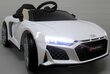 Bērnu akumulatoru auto AUDI R8 Sport WHITE, 2 vadības metodes цена и информация | Bērnu elektroauto | 220.lv