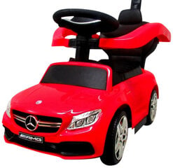 Bērnu stumjamā automašīna Mercedes AMG C63 ar skaņas sistēmu, sarkana cena un informācija | Rotaļlietas zīdaiņiem | 220.lv