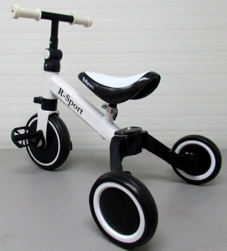Bērnu līdzsvara velosipēds P8 WHITE R-Sport ar daudzfunkcionāliem pedāļiem цена и информация | Balansa velosipēdi | 220.lv