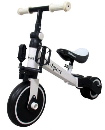 Bērnu līdzsvara velosipēds P8 WHITE R-Sport ar daudzfunkcionāliem pedāļiem cena un informācija | Balansa velosipēdi | 220.lv