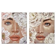 Картина DKD Home Decor Цветы, 80 x 3 x 100 см, (2 шт.) цена и информация | Картины | 220.lv