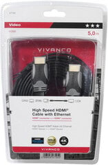 Vivanco кабель HDMI - HDMI 5 м плоский (47105) цена и информация | Кабели и провода | 220.lv