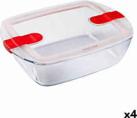 Pyrex Hermētiska Pusdienu Kastīte 2,5 L Caurspīdīgs Stikls (4 gb.) cena un informācija | Trauki pārtikas uzglabāšanai | 220.lv