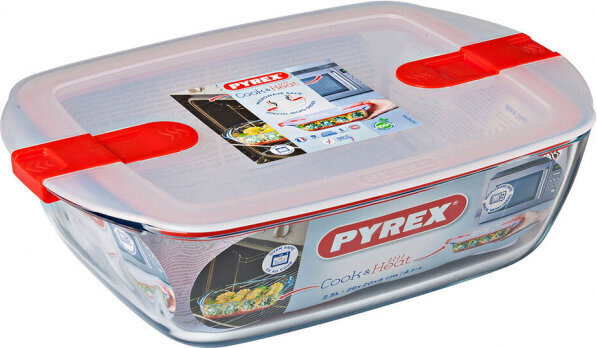 Pyrex Hermētiska Pusdienu Kastīte 2,5 L Caurspīdīgs Stikls (4 gb.) cena un informācija | Trauki pārtikas uzglabāšanai | 220.lv