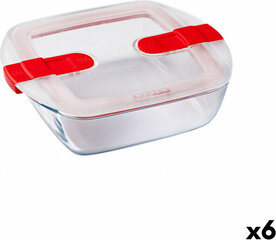 Герметичная коробочка для завтрака Pyrex Cook & Heat Красный 1 L 20 x 17 x 6 cm Cтекло (6 штук) цена и информация | Посуда для хранения еды | 220.lv