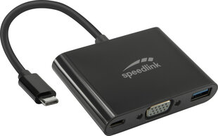 Speedlink adapteris USB-C - VGA/USB 3.0/USB-C 3in1 HQ (SL-180027-BK) cena un informācija | Adapteri un USB centrmezgli | 220.lv
