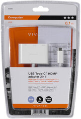 Vivanco адаптер USB-C - HDMI 3в1 (45385) цена и информация | Адаптеры и USB разветвители | 220.lv