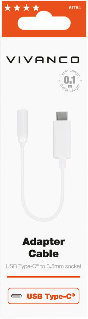 Vivanco adapteris USB-C- 3,5mm 10cm (61764) cena un informācija | Adapteri un USB centrmezgli | 220.lv