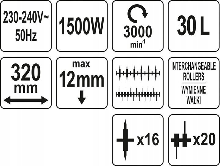 FLO 1500W 3in1 aerators-kultivators цена и информация | Zemes frēzes, kultivatori, aeratori | 220.lv