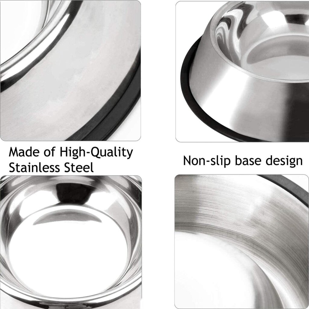 Mājdzīvnieku bļoda no nerūsējošā tērauda 25 X 20 X 6 CM cena un informācija | Bļodas, kastes pārtikas | 220.lv
