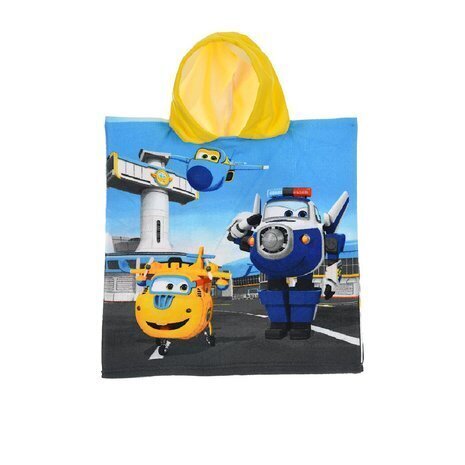 Bērnu dvielis-poncho Super Wings, 50x100 cm cena un informācija | Dvieļi | 220.lv