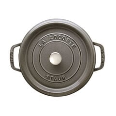 STAUB Čuguna apaļais katls 40500-246-0 3,8l grafīts цена и информация | Кастрюли, скороварки | 220.lv