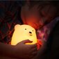 Gultas lampa Teddy Bear Bērniem Daudzkrāsains mīksts silikons RGB цена и информация | Lampas bērnu istabai | 220.lv