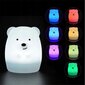 Gultas lampa Teddy Bear Bērniem Daudzkrāsains mīksts silikons RGB cena un informācija | Lampas bērnu istabai | 220.lv