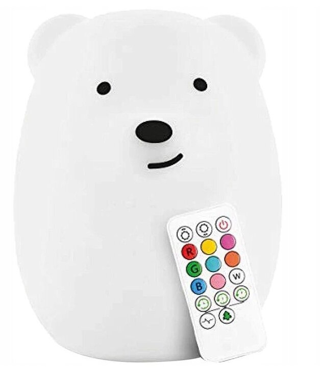 Gultas lampa Teddy Bear Bērniem Daudzkrāsains mīksts silikons RGB cena un informācija | Lampas bērnu istabai | 220.lv