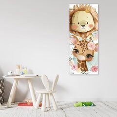 Детский ростомер, Лев и жираф, 40x100 см цена и информация | Картины | 220.lv