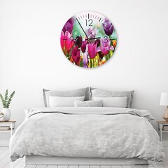 Настенные часы, Цветные тюльпаны, 40x40см цена и информация | Часы | 220.lv