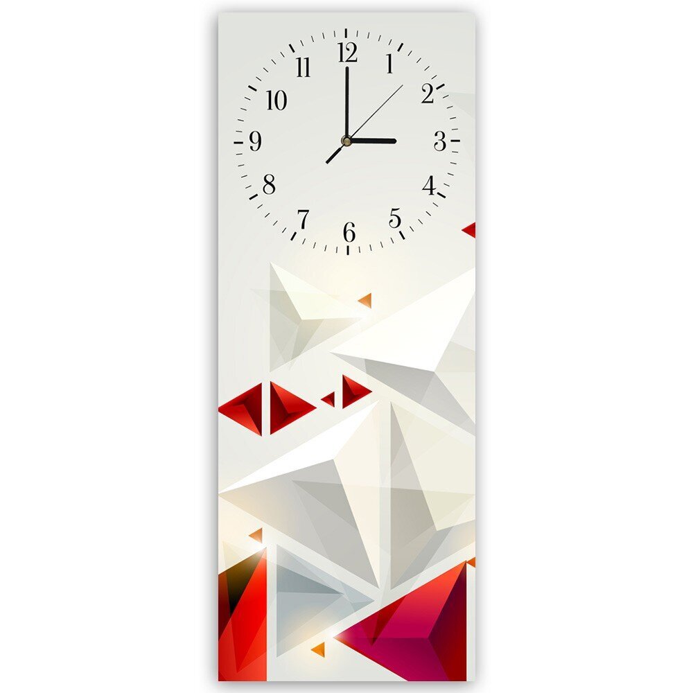 Sienas pulkstenis, Abstrakti trīsstūri, 40x118cm cena un informācija | Pulksteņi | 220.lv