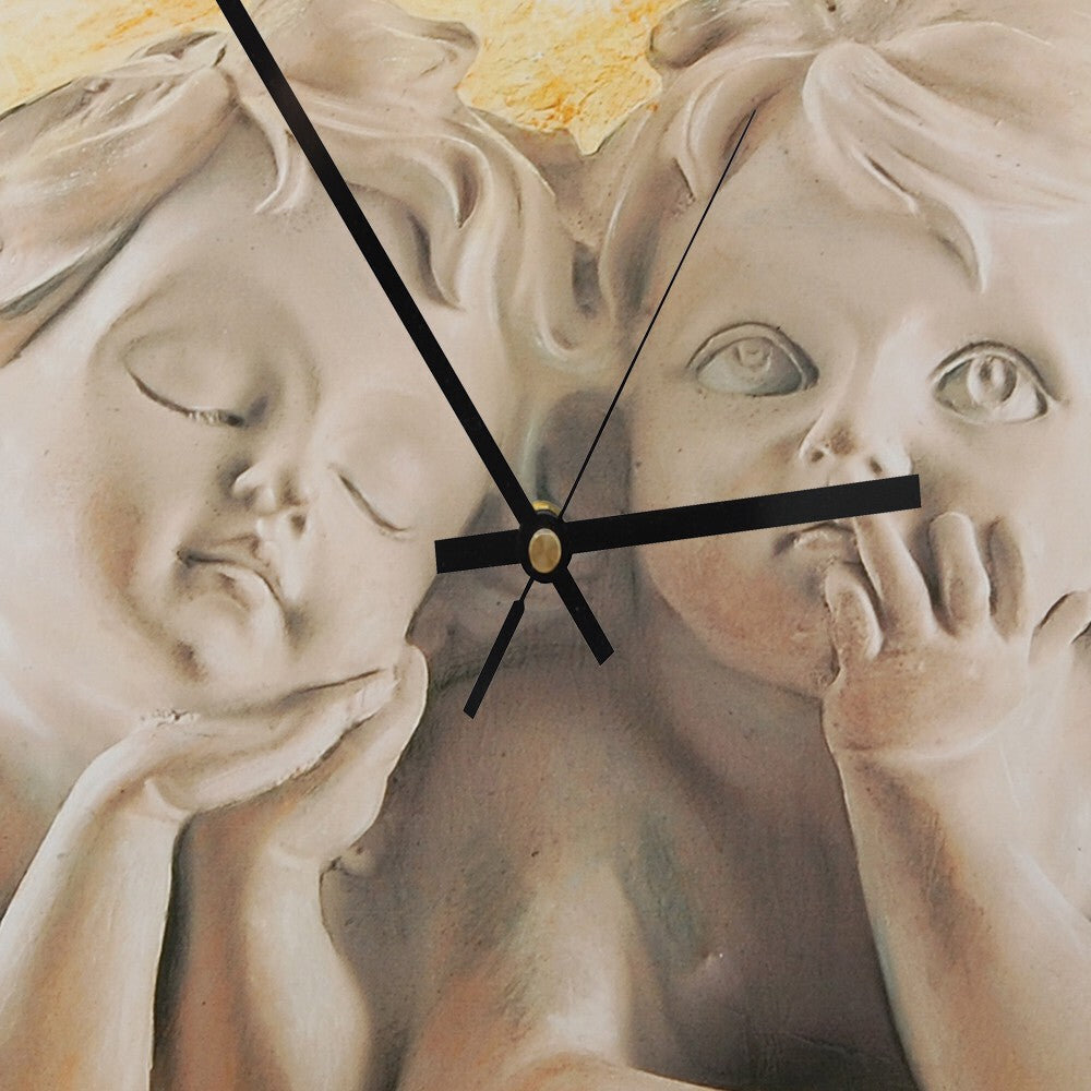 Sienas pulkstenis, Eņģeļi, 40x40cm cena un informācija | Pulksteņi | 220.lv
