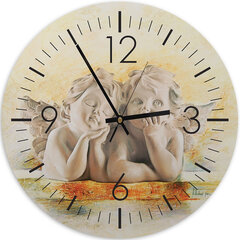 Sienas pulkstenis, Eņģeļi, 40x40cm cena un informācija | Pulksteņi | 220.lv
