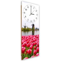 Sienas pulkstenis, Holandes ainava, 25x65cm cena un informācija | Pulksteņi | 220.lv
